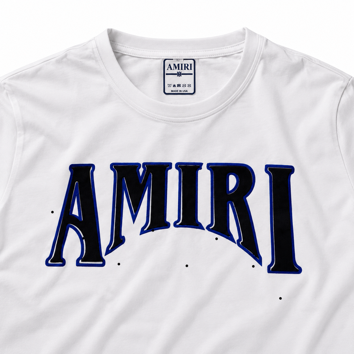 Conjunto AMIRI blanco y azul eléctrico
