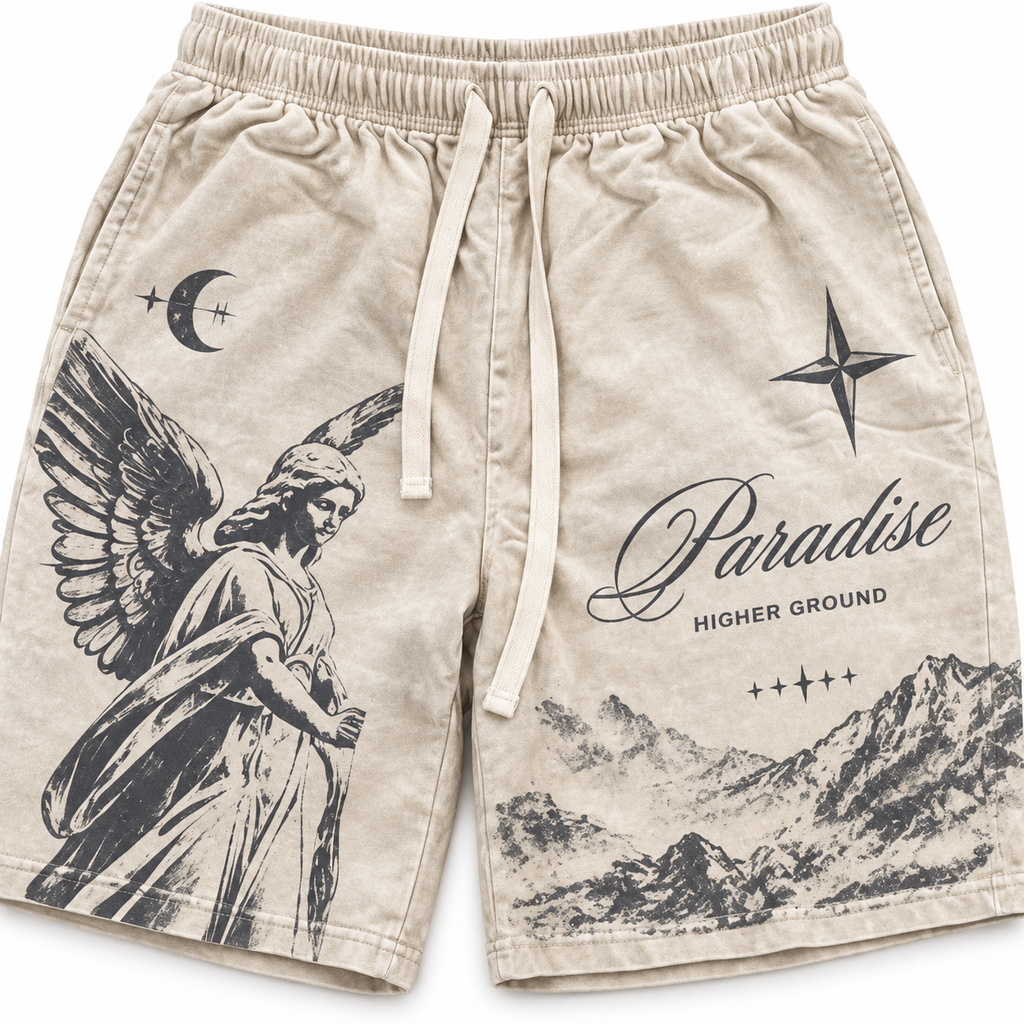 Pantaloneta Paradise Higher Ground – Crema 🤍🏔️