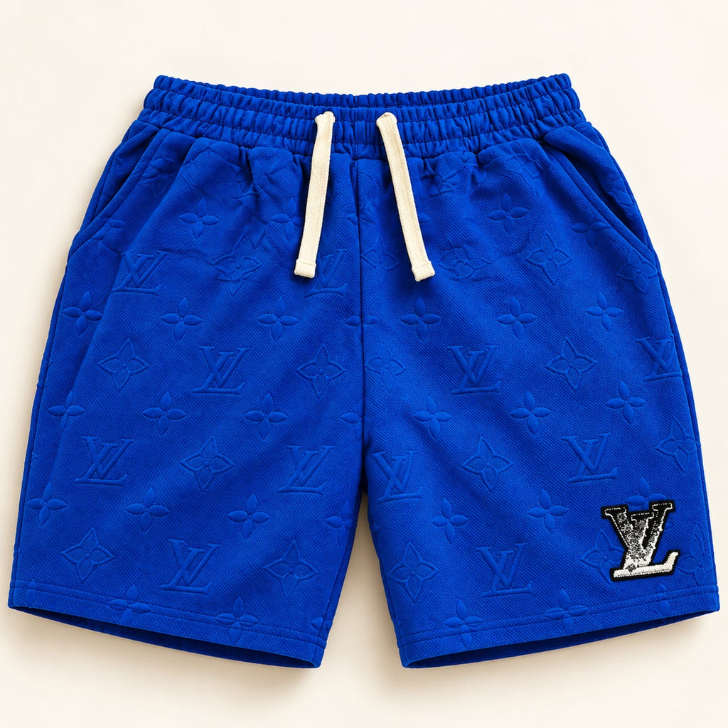 Short azul con textura en relieve