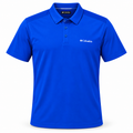 Polo Columbia azul con hombros texturizados