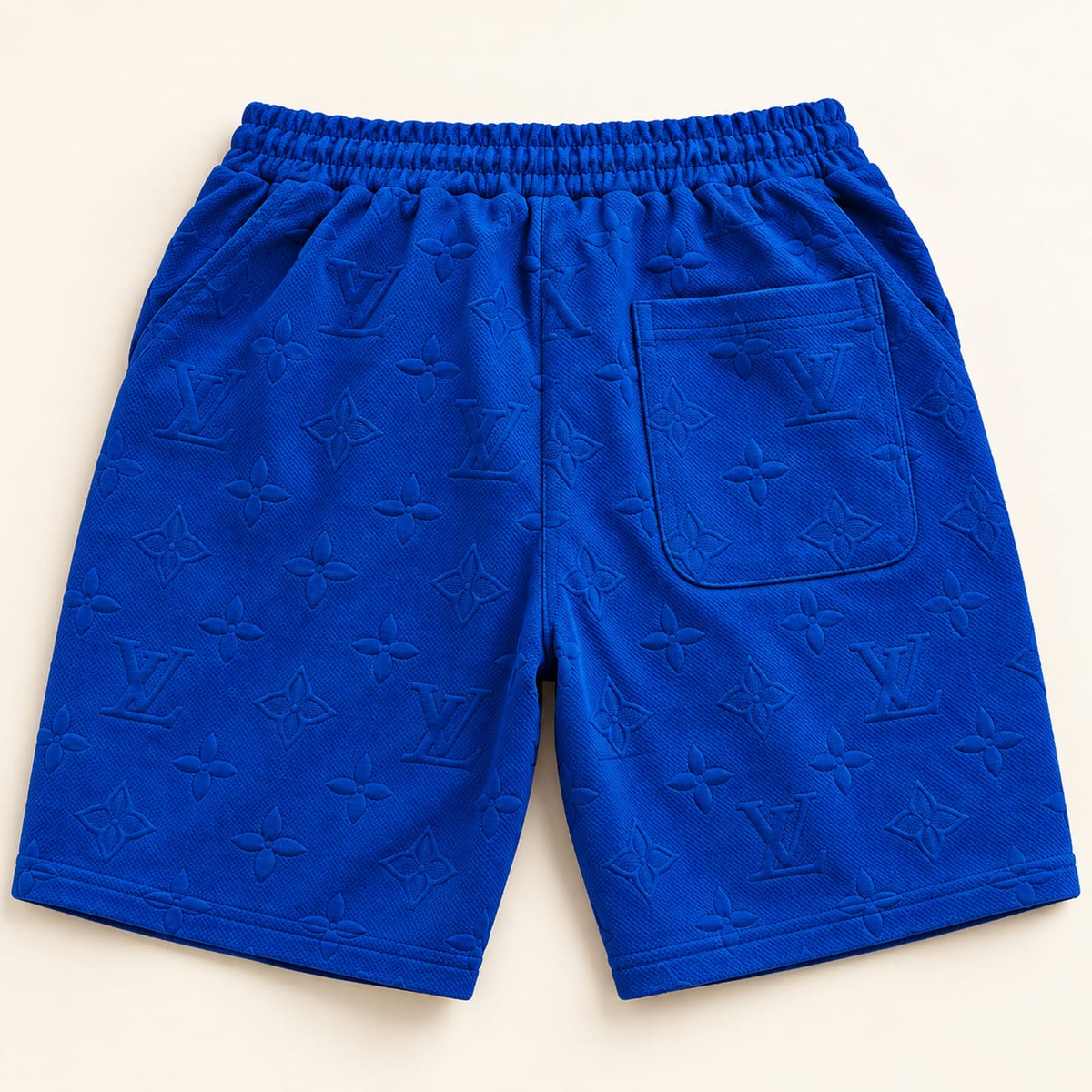 Short azul con textura en relieve