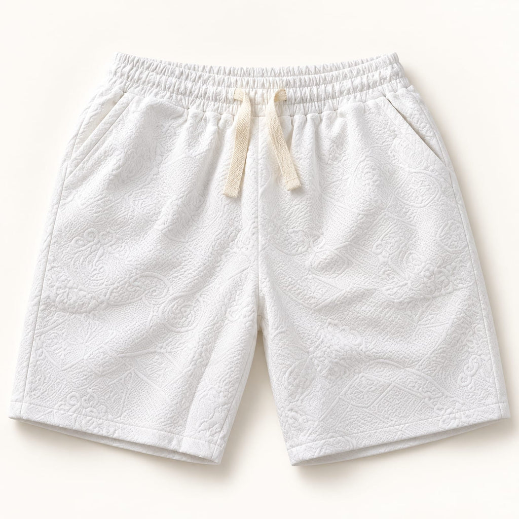 Short blanco con textura en relieve