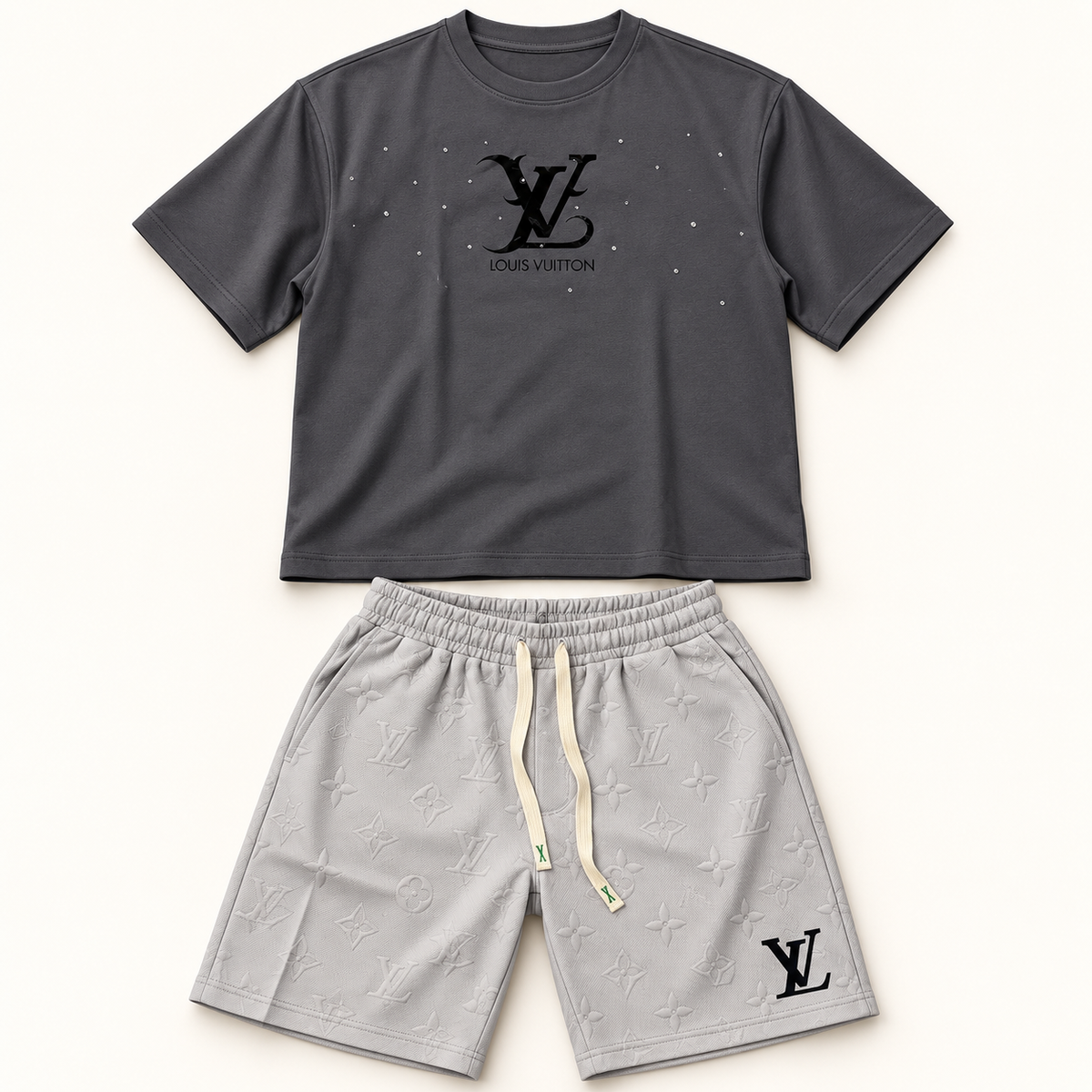 Conjunto Monogram Crystal Gris 🩶🖤