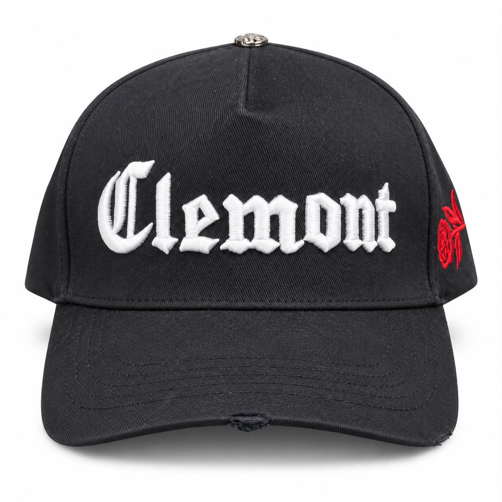 🧢 Gorra Clemont “Made in Heaven” – Negra con Rosa Bordada