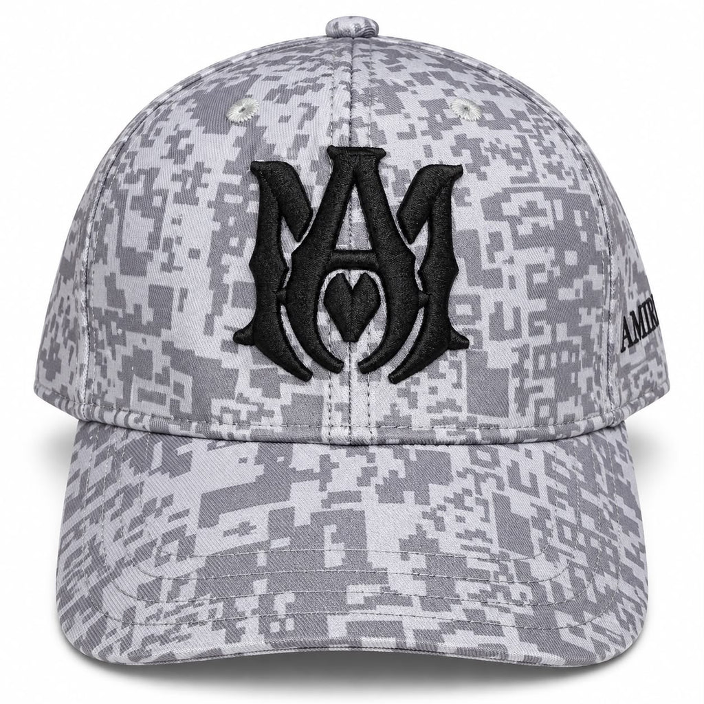 Gorra AMIRI Digital Camo Gris – Ajustable 🩶