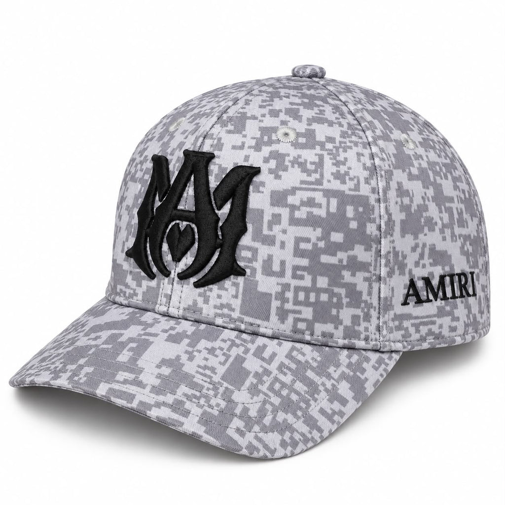 Gorra AMIRI Digital Camo Gris – Ajustable 🩶