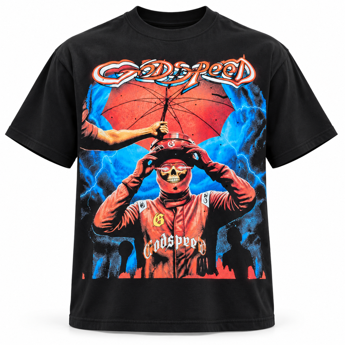 🖤 Camiseta Godspeed negra – Racing Skull 🏎️