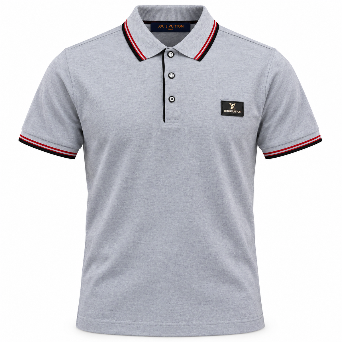 Polo gris con detalles a contraste 🩶