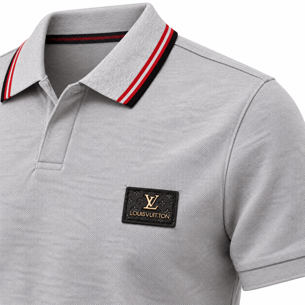 Polo gris con detalles a contraste 🩶