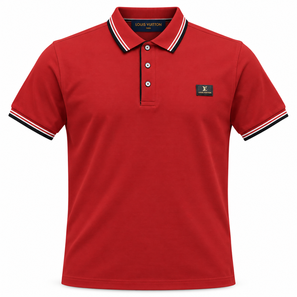 Polo rojo con detalles a contraste 🔴