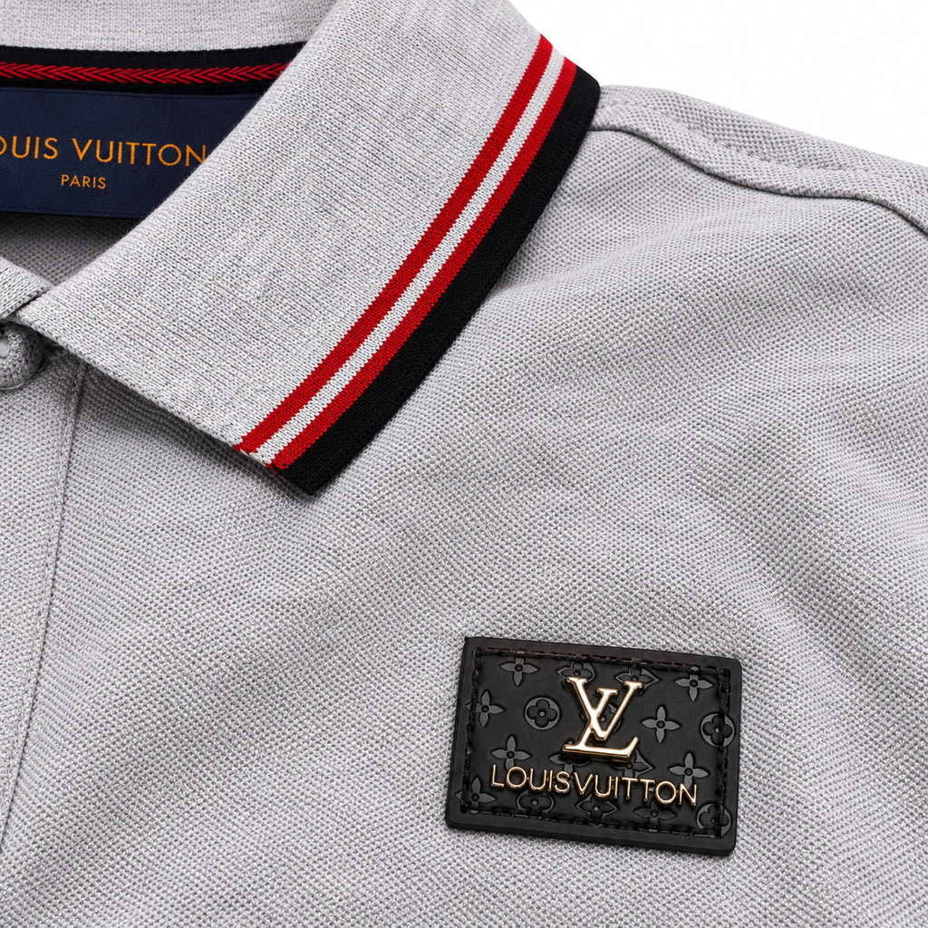Polo gris con detalles a contraste 🩶