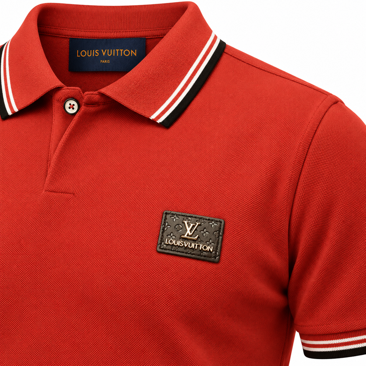 Polo rojo con detalles a contraste 🔴